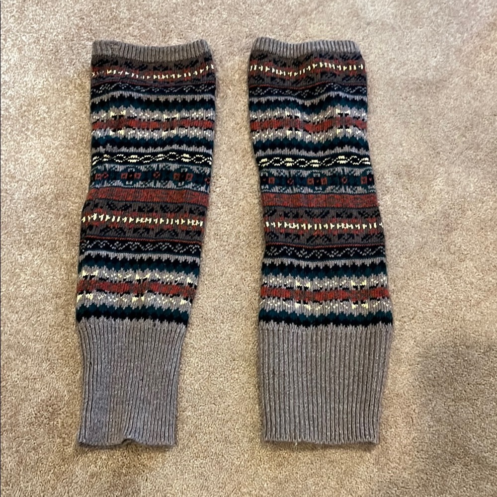 Multicolor Knit Leg Warmers